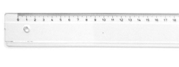 Linjal M+R, plast, 20cm cm/mm-gradering, Klar/Transparent 1/fp