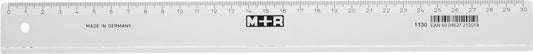 Linjal M+R, plast, 30cm cm/mm-gradering, Klar/Transparent 1/fp