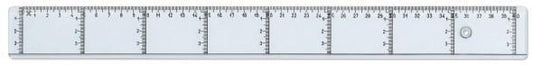 Linjal, tvärgraderad, plast, 40cm cm/mm-gradering, Klar/Transparent 1/fp