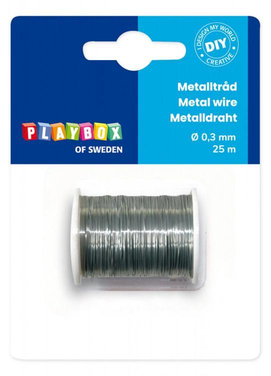 Metalltråd, 0,3mm, 25 meter, Silverfärgad