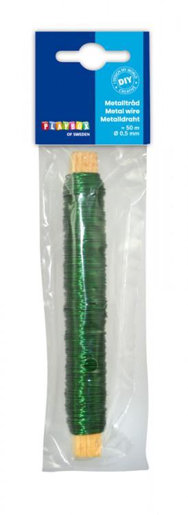 Metalltråd, 0,5mm, 50 meter, Grön