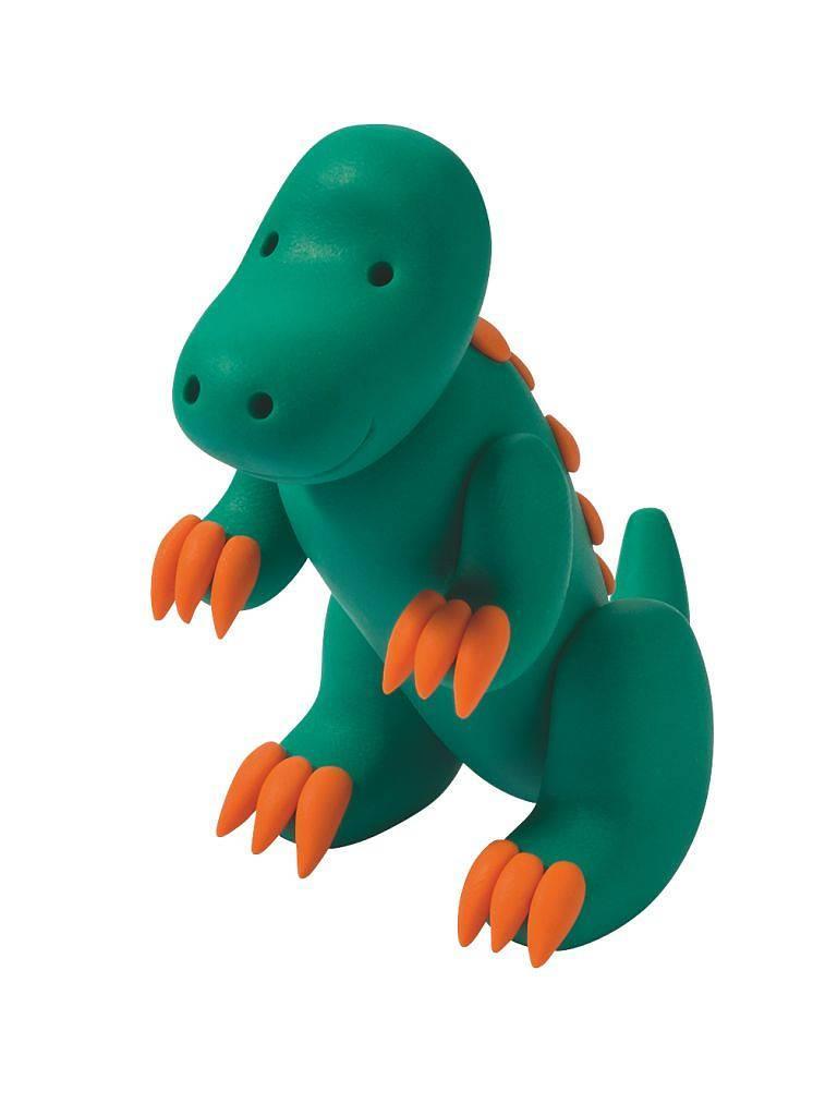 Modellera-set: Modellera Fimo Kids (8034 07), form&play, Dino (Dinosaurier), 4 x 42 gram