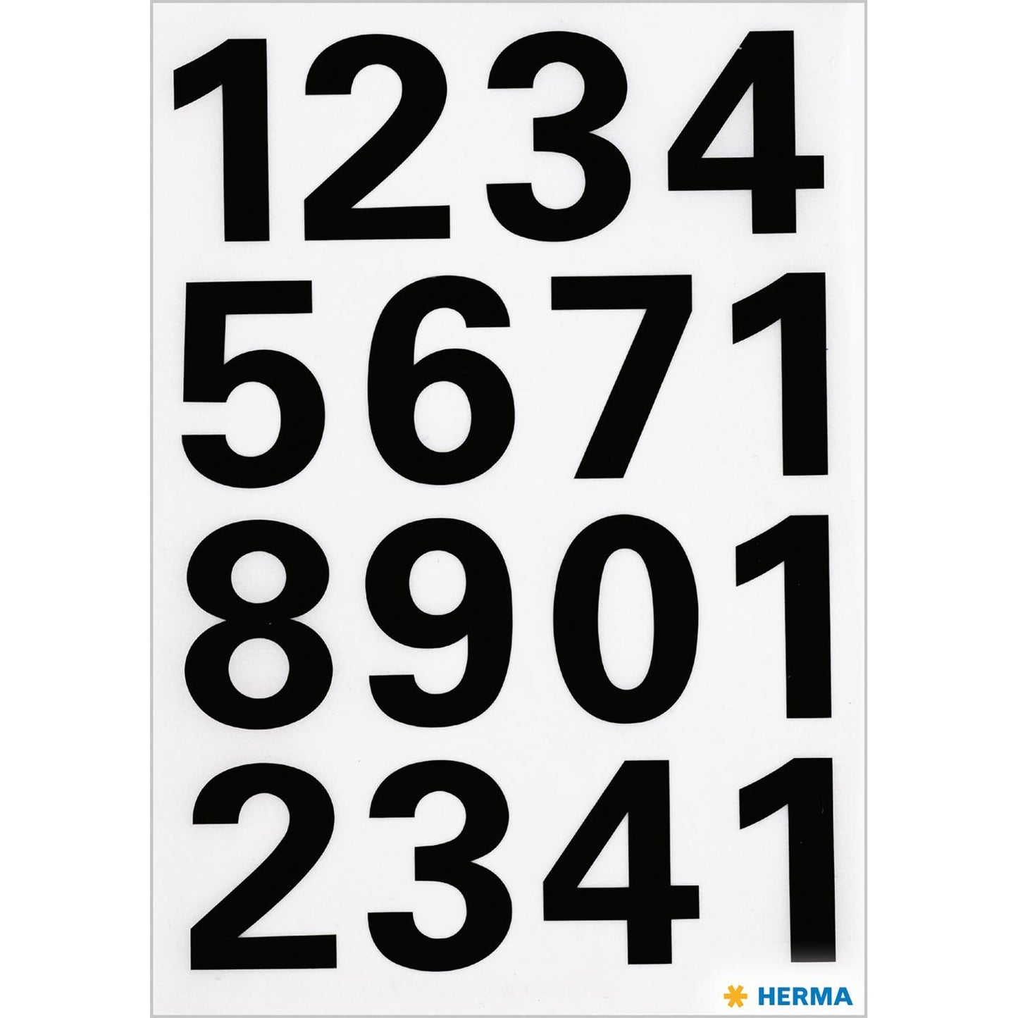Märketikett Herma Vario 4168 Siffror 0-9 25mm, Svart, 2 ark/fp