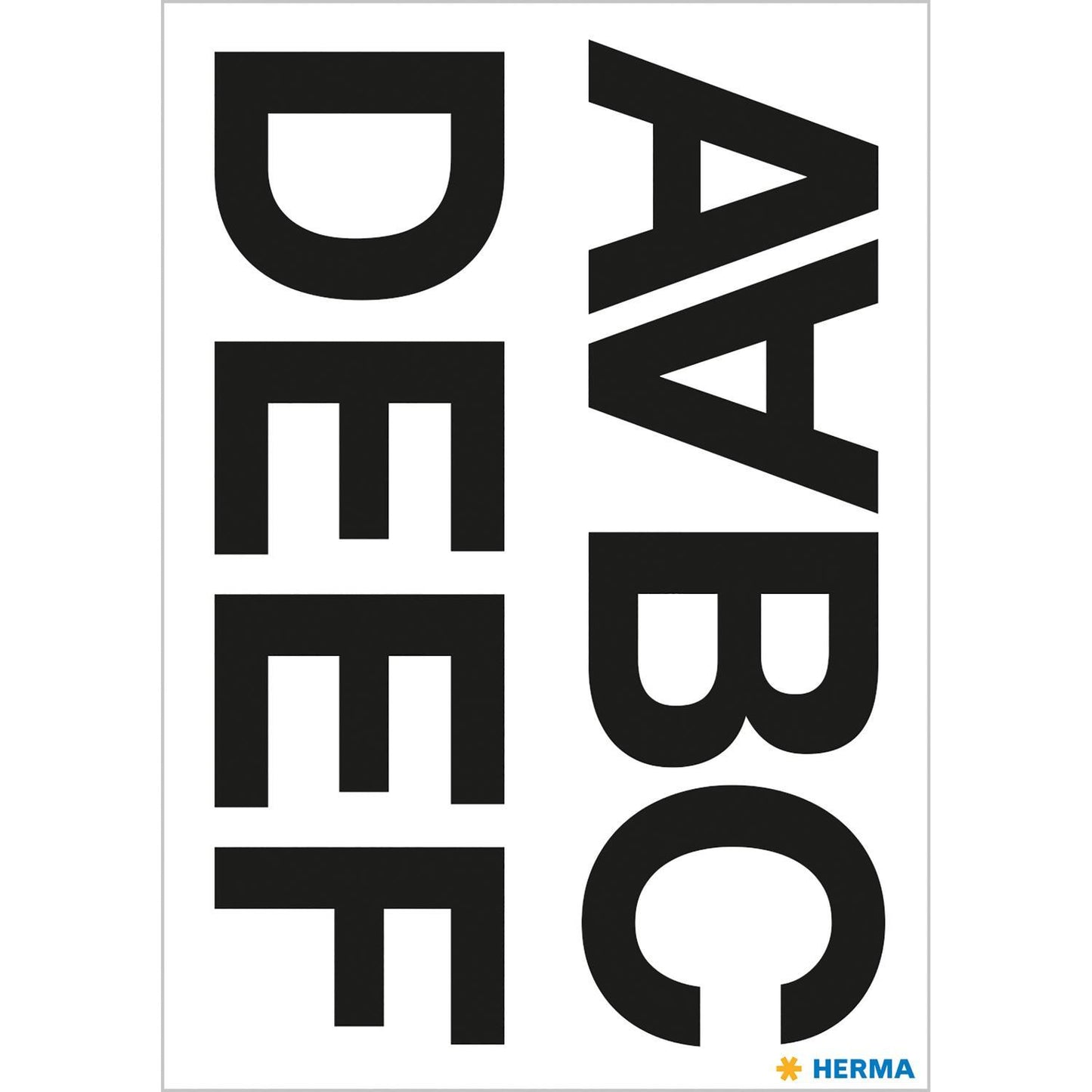 Märketikett Herma Vario 4187 Bokstäver A-N 33mm, Svart, 2 ark/fp