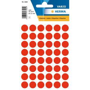 Märketiketter/Signaletiketter Herma Vario 1866 Ø 13mm permanent Lysröd 240/fp