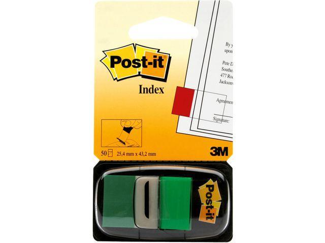 Märkflik Post-it Index 1/1" (25,4x43,2mm) 680-3, Grön, 50 flikar/fp