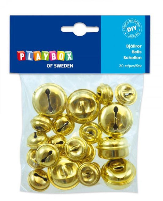 Mässingsbjällror, 2 storlekar (20 & 30 mm), 20/fp