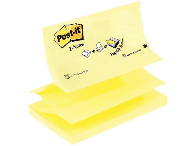 Notisblock / Z-block Post-it Z-Notes (R-350-CY) 76x127mm Canary Yellow (gul) 12/fp