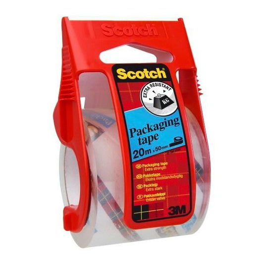 Packtejp Scotch E5020D 48mm x 20,3m, med hållare Transparent 1/fp