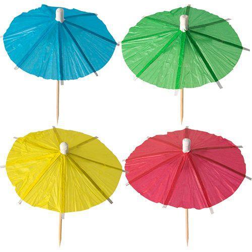 Partypinnar, Glassparaply, Japanparasoll, sorterade färger, enfärgade, 10cm, 144 paraply/fp