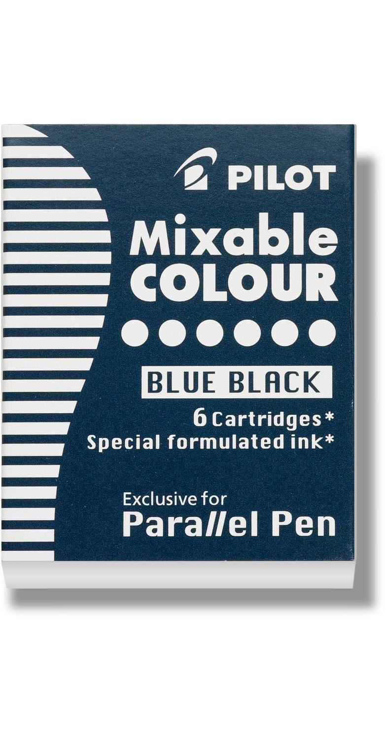 Patron Pilot Parallel Pen Mixable Colour IC-P3-S6-BB till Pilot Parallel pen Blå-Svart 6/ask