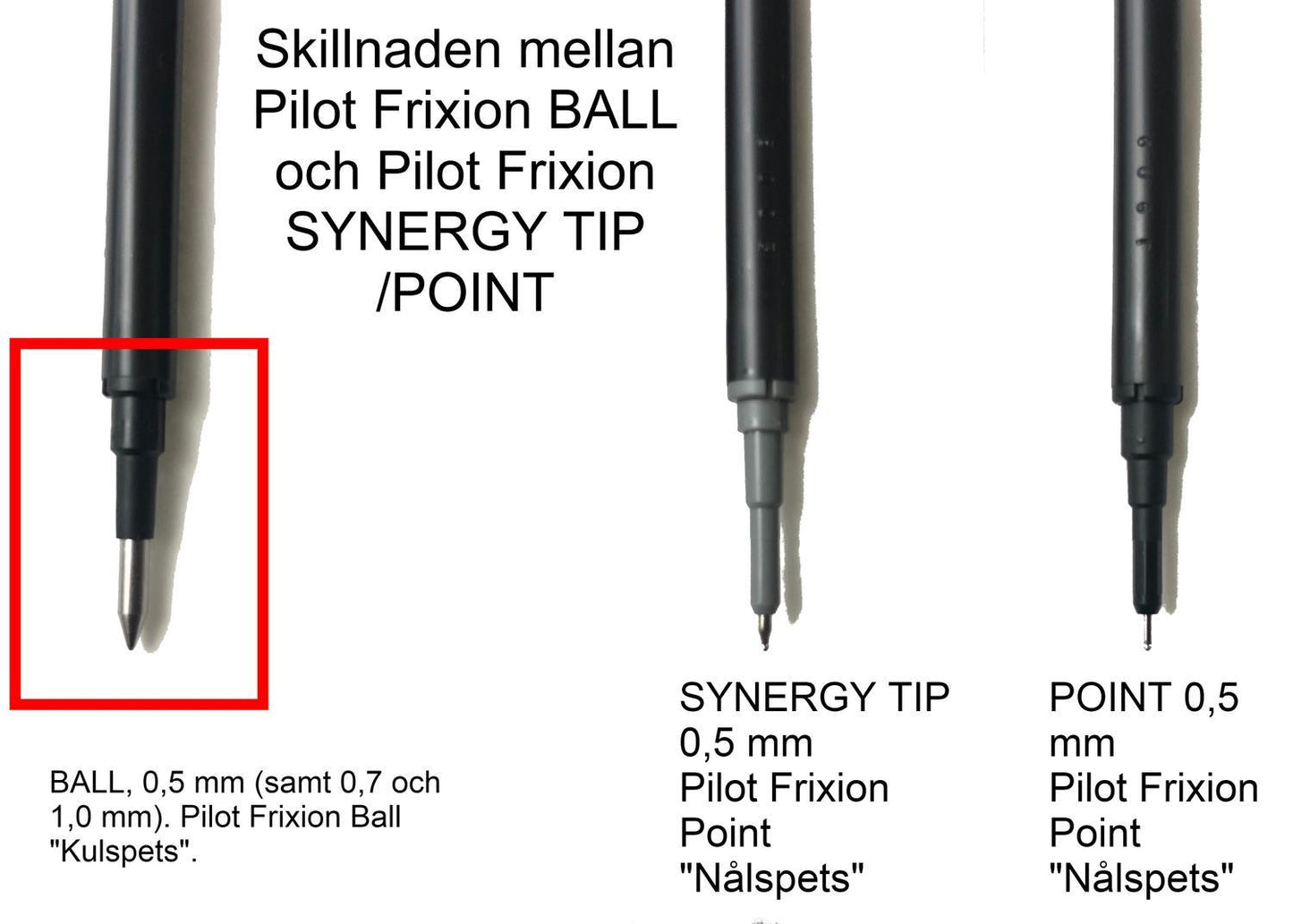 Patron/Refill BLS-FR5 Fine (F) 0,5mm till Pilot Frixion Ball, Blå 3/fp