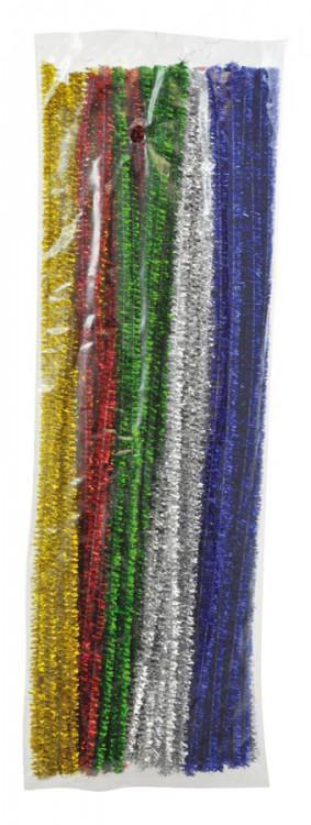 Piprensare 29cm, Ø 6mm, Glitter (6 färger) 480/fp (Röd, Grön, Guld, Silver, Blå, Rosa)