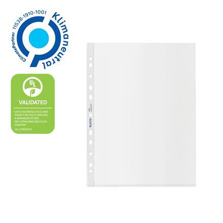 Plastfickor / Plastficka Leitz Recycle, A4, 0,10mm, präglad 25/fp