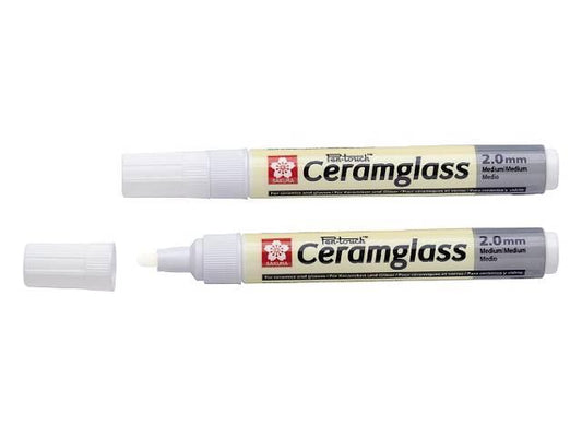 Porslinsmålningspenna Sakura Pen-Touch Ceramglass M 2,0 Vit