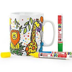 Porslinsmålningspennor/Glasmålningspennor Marabu KiDS Porcelain & Glas Painter Maxi Fun, 1-3mm, 5 färger/fp