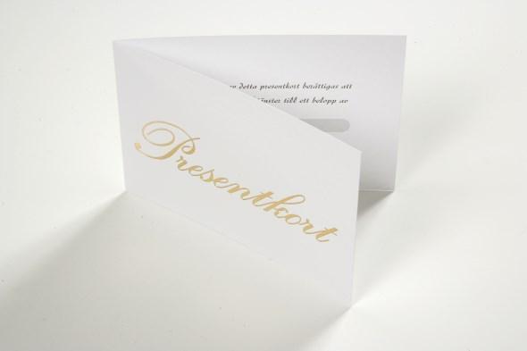 Presentkort Guldtext, 100 kort & 100 kuvert (tomma presentkort)