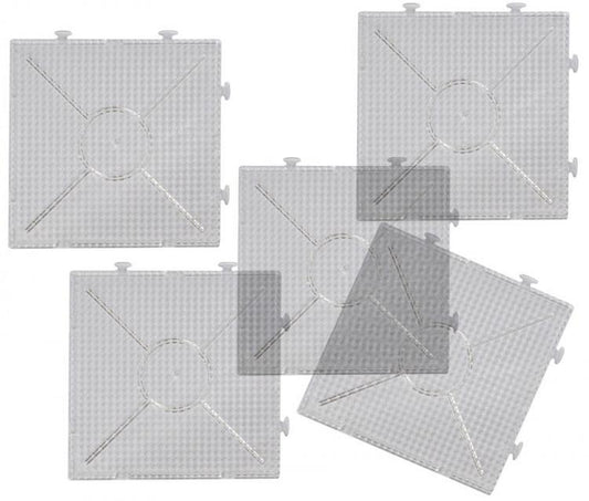 Pärlplattor, stiftplattor, kvadrat, 15x15cm, byggbara, för midirörpärlor (Ø5mm), 10 st/fp
