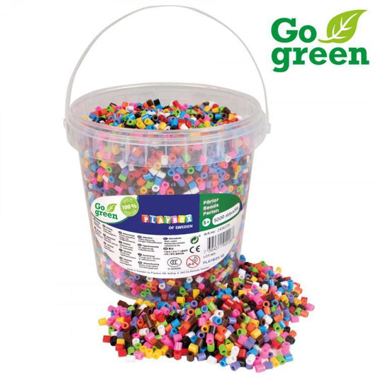 Pärlset, strykpärlor, I'm green, bioplast, midirörpärlor, Ø 5mm, 5000 rörpärlor/fp