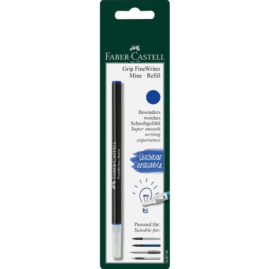 REFILL Patron Faber-Castell Grip FineWriter rollerball pen refill, Blå (raderbart bläck)