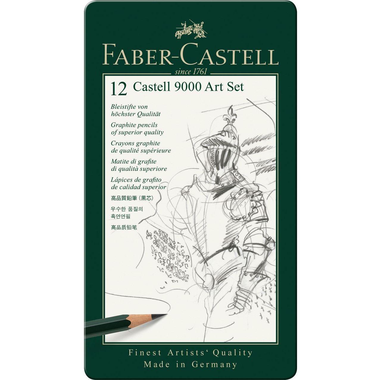 Ritset: Pennset + Ritblock A4, Faber-Castell Castell 9000 8B-2H