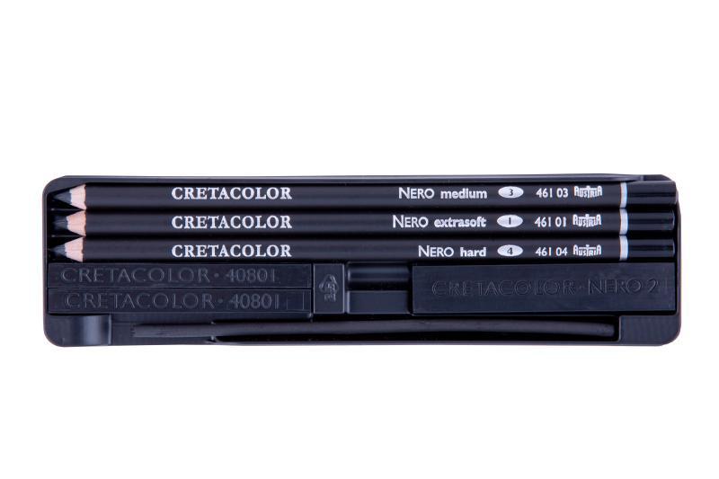 Rit- & skisset: Kolset Cretacolor NERO Deep Black Pocket Set