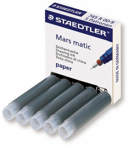 Rittusch Staedtler Mars Matic 745 R 00-9 Svart 5 patroner/fp