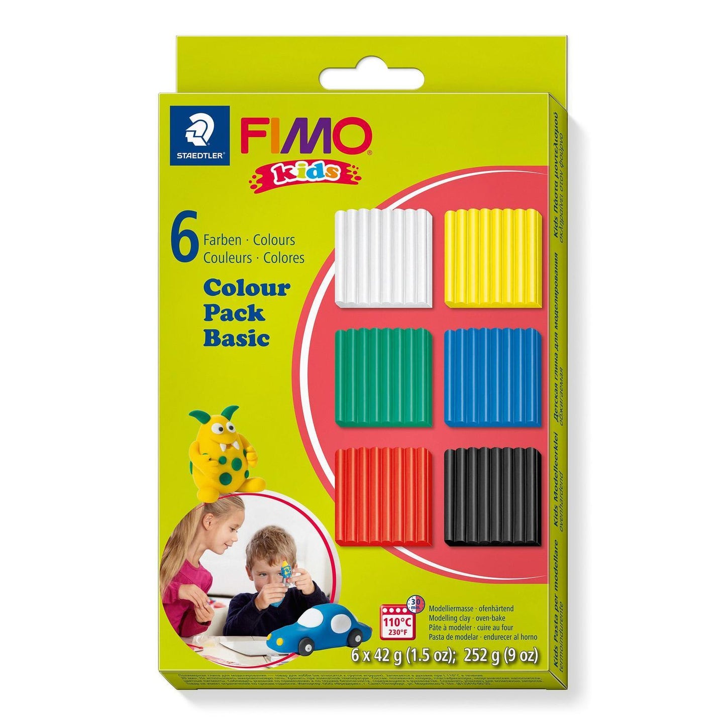 Set Fimo Kids modellera Colour Pack Basic (8032 01), 6 färger
