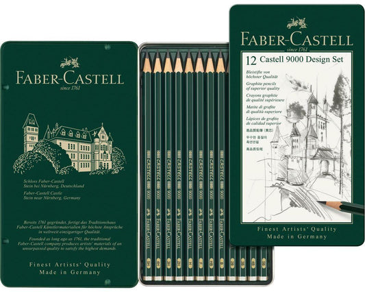 Set blyertspennor Faber-Castell Castell 9000 Design Set 5B-5H 12 pennor/fp