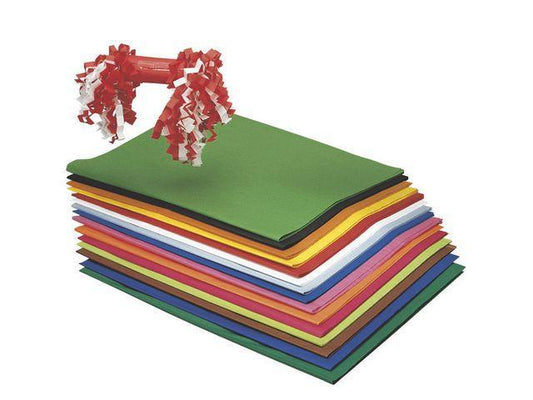Silkespapper 50x75cm, 25 ark x 15 färger/fp, 25 ark av varje färg (375 ark)