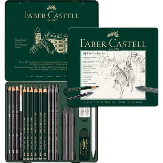 Skisset/Grafitset Faber-Castell PITT Graphite set (19 delar), plåtask