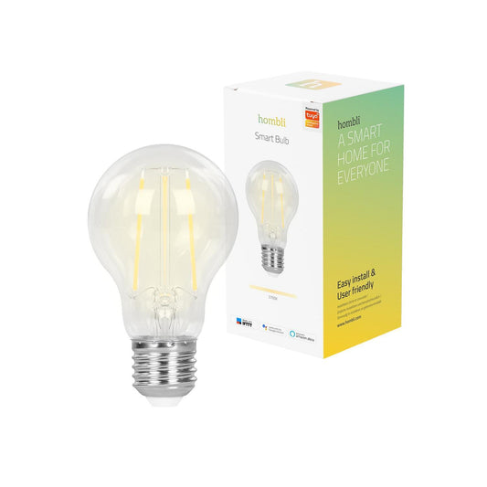 Smart lampa, WiFi, Hombli Smart Bulb E27, LED, CCT, 7W, Dimbar, Retro Filament, med retrofilament