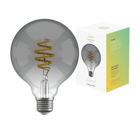 Smart lampa, WiFi, Hombli Smart Bulb Smokey G95, E27, LED, CCT, 5,5W, Dimbar, Retro Filament, med retrofilament