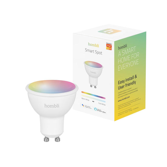 Smart lampa, WiFi, Hombli Smart Spot GU10, LED, RGB & CCT, 5W, Dimbar, Multifärg