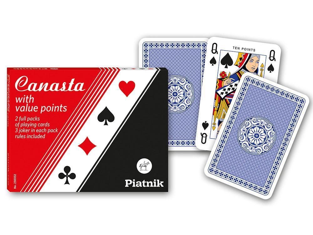 Spelkort/Kortlek Piatnik Classic Canasta-kortspel, dubbelkortlek, med värdepoäng