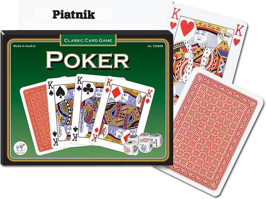 Spelkort/Kortlek Piatnik Classic Poker-kortspel med pokertärningar