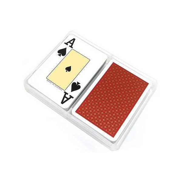 Spelkort/Kortlek Piatnik OPTI 2 Index Bridge-kortspel, stora bokstäver/siffror, dubbelkortlek i etui, 2 kortlekar/fp