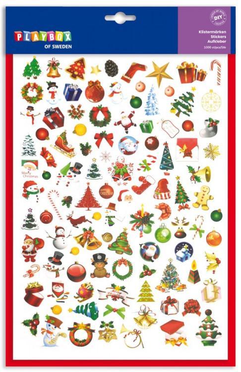 Stickers/Klistermärken Julmotiv, 10 ark/fp (ca 1000 etiketter)