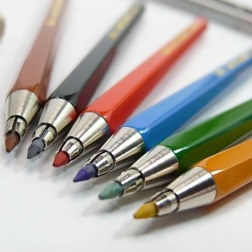 Stifthållare/Tryckpenna Koh-I-Noor Versatil 5217 (5217P) 2,0mm, 6 färger/fp + radergummi