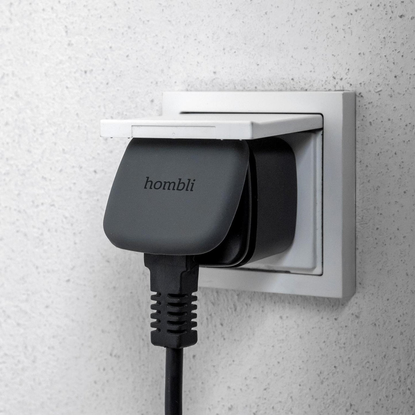 Strömbrytare, utomhusbruk, WiFi, Hombli Smart Outdoor Socket WiFi Plug (EU), 16A, Svart (med energimätning)