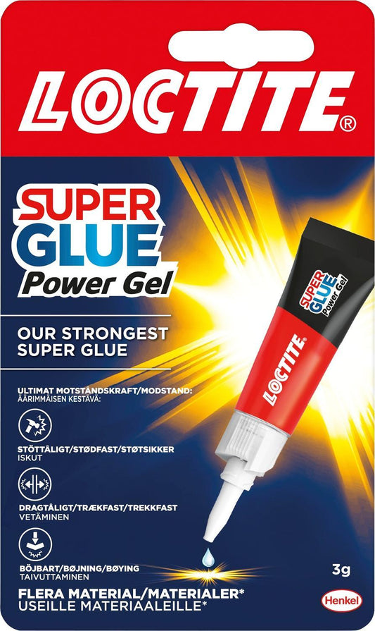 Superlim, universallim, Loctite Super Glue Power Gel, 3 gram