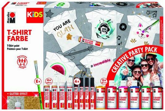 Textilfärgset: Marabu KiDS T-shirt-färg Party Pack (6-8 personer)