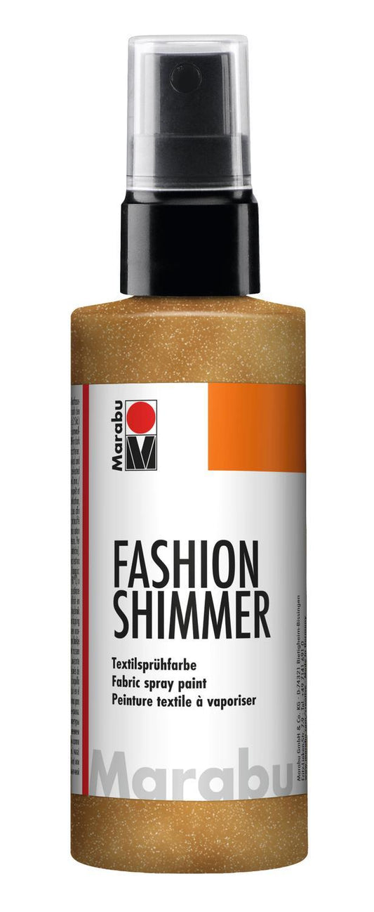 Textilsprayfärg: Textilfärg, sprayflaska Marabu Fashion Shimmer Spray, 100ml, Shimmer-Gold, guld (583)