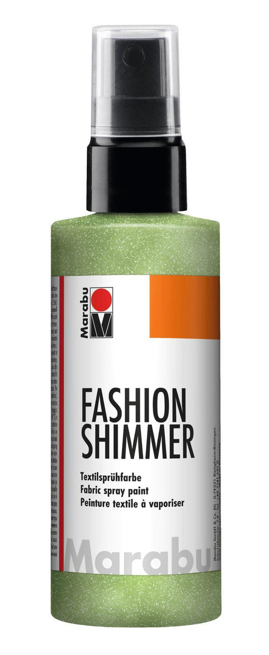 Textilsprayfärg: Textilfärg, sprayflaska Marabu Fashion Shimmer Spray, 100ml, Shimmer-Reseda, ljusgrön (560)