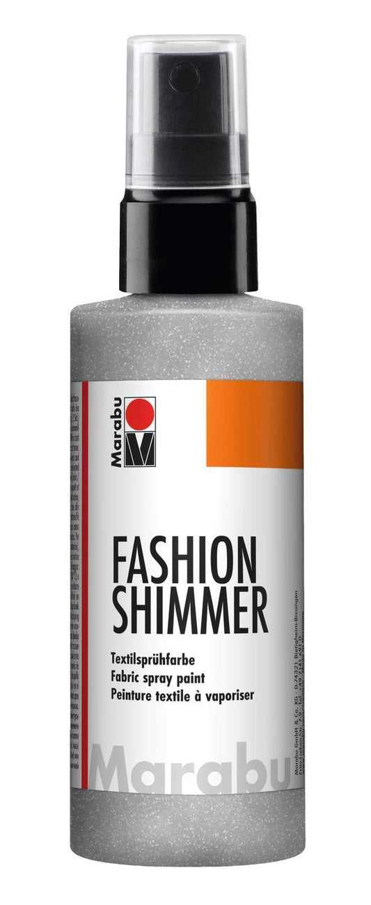 Textilsprayfärg: Textilfärg, sprayflaska Marabu Fashion Shimmer Spray, 100ml, Shimmer-Silver (581)
