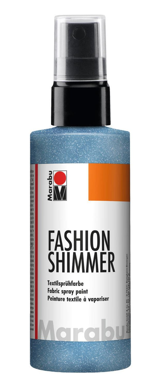 Textilsprayfärg: Textilfärg, sprayflaska Marabu Fashion Shimmer Spray, 100ml, Shimmer-Sky Blue, himmelsblå (595)