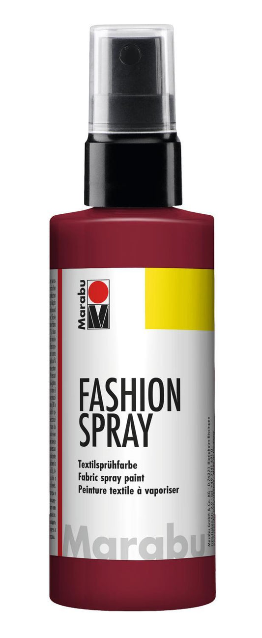Textilsprayfärg: Textilfärg, sprayflaska Marabu Fashion Spray, 100ml, Bordeaux (034)