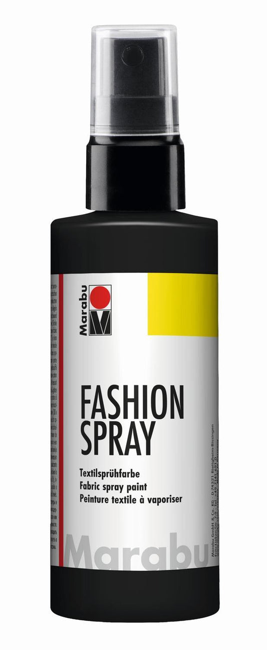 Textilsprayfärg: Textilfärg, sprayflaska Marabu Fashion Spray, 100ml, Svart/Black (073)