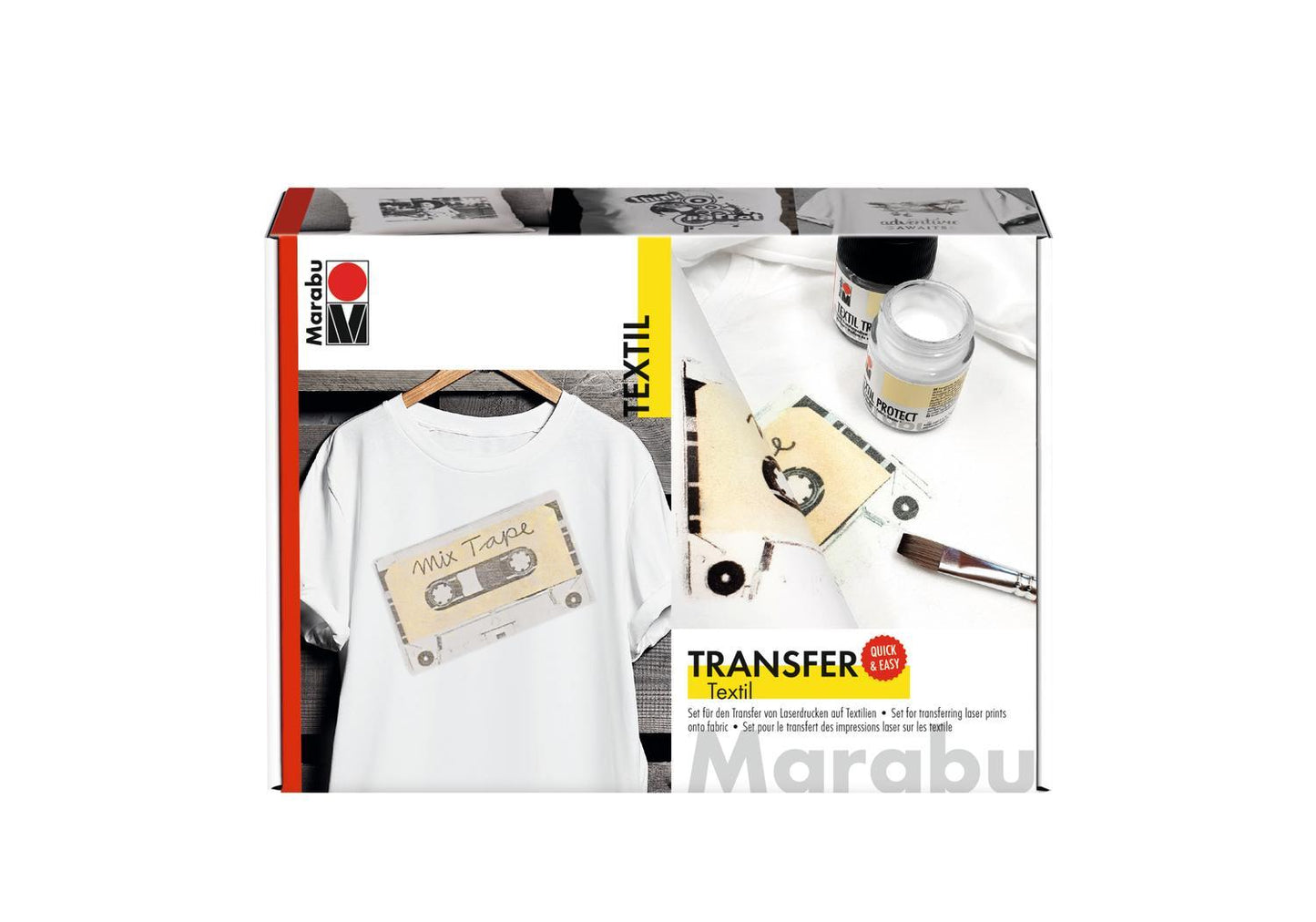 Textiltransfer-set: Marabu Textil Transfer set för överföring av laserutskrift till ljus textil (t-shirt mm)