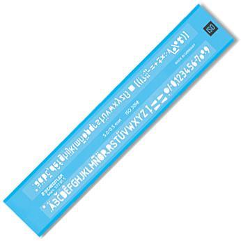 Textmall: Bokstavsmall/Siffermall, schablon, Staedtler Mars 572 05 S ISO 5,0mm (mall med nummer & bokstäver mm)